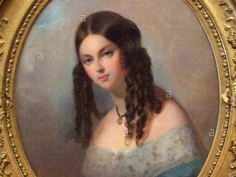 1828-August Attenhofer - Ritratto di una signora sconosciuta